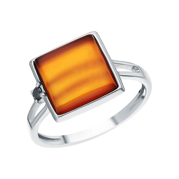 

Silver ring with spinel and agate sunlight sample 925