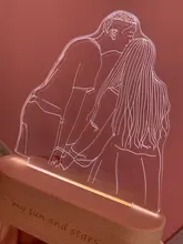 Night-Light Wooden-Base Text-Photo Christmas-Gift Customized Wedding DIY Holiday 