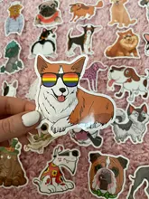 Pegatinas de dibujos animados para perros, diferentes estilos, pegatina de perro, animales, divertido Corgi para teléfono portátil, suministros para mascotas, regalos para fiesta para niños, 50 Uds.