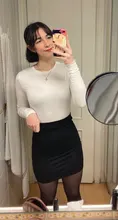 Faldas de cintura alta de mujeres vestido liso Simple Slim-Encuentro de estilo coreano de moda Chic elegante Vintage novedad de moda nuevo