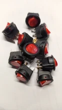 Promotion!10pcs Red Light ON-OFF SPST Round Rocker Switch 220v 12v