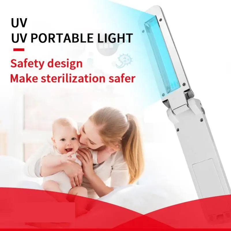 

Portable Folding UV Disinfection Lamp Stick for Household Items Care Sterilization Remove Bacterial UVC Sanitizer Light
