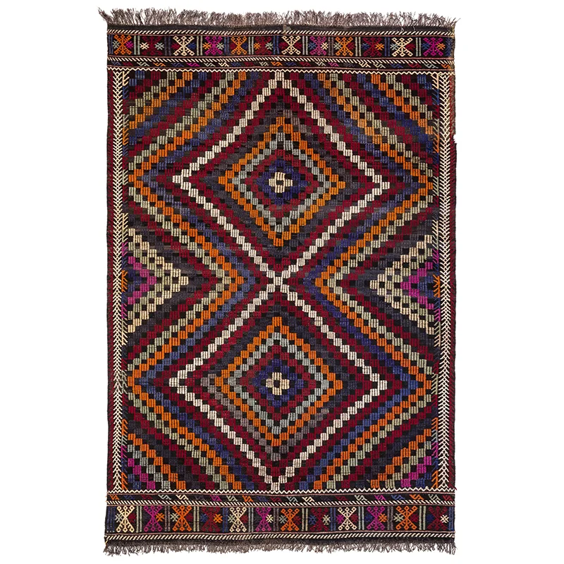 Amazing Zig Zag Pattern Braided Fabric Soft Wool Knotted Diamond Shapes Embroidered 6x8 Hallway Rug for Home Decor Door Mat Rugs | Дом и сад