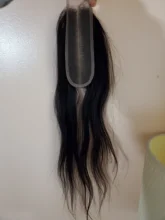 HAIR Closure Straight Middle-Part Peruvian Black-Color Lace Remy 8-18inch 4--1