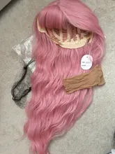 Pink Wigs Bangs Synthetic-Wig Wavy Hair Lolita Cosplay American Alan Eaton Long Women