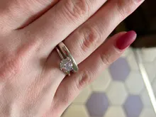 Anillos de Compromiso de boda para mujer, de Color plata joyería femenina, anillo de circonia de 6 capas con piedra, joyería al por mayor R013