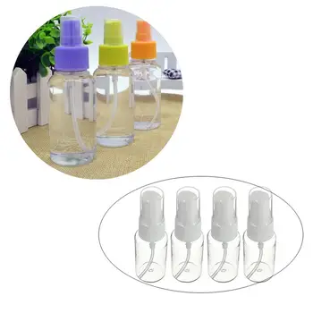 

4Pcs Clear Plastic Spray Bottle Portable Mini Design Empty Cosmetic Containers Refillable Bottles Travel Cosmetic