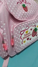 Mochila con bordado de fresa para niñas, Bolsa Escolar rosa, regalo de cumpleaños, 2020, dibujos animados japoneses nuevos