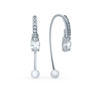 

Silver earrings with cubic zirconia sunlight