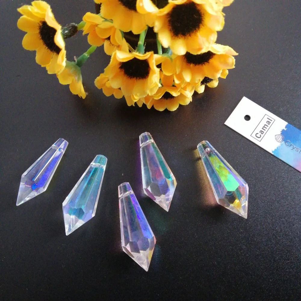 Suncatcher Crystals Top Quality 5pcs 38mm AB Color U-Icicle Crystal ...