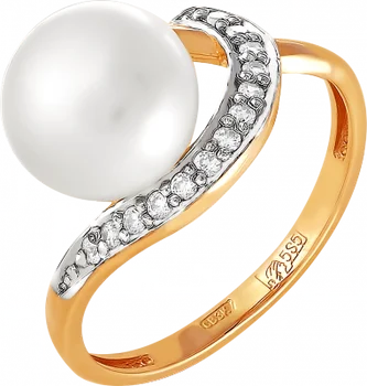 

Примаэксклюзив ring with pearls and cubic zirconia in red gold