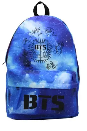 Bts Bag - Galaxy Bag - Blue Patterned Bts Bag - Junior Bag - School Bag-Signed  Bag-Group