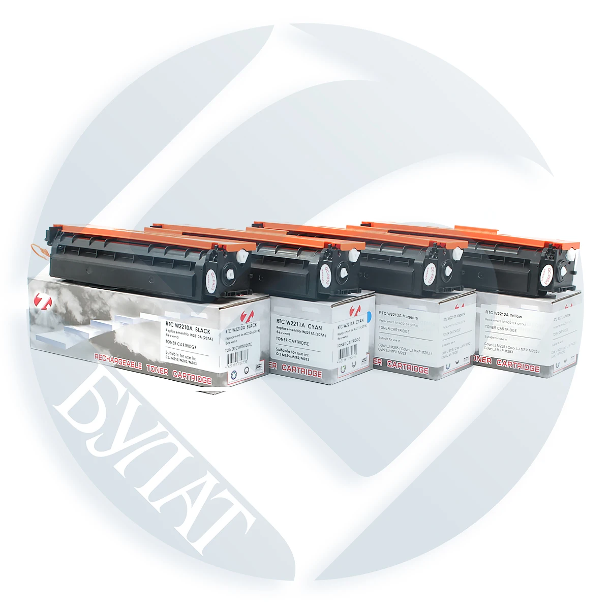 W2211А Тонер-картридж HP Color LJ M255 M282 (207A) Cyan (1.25k) без чипа 7Q LaserJet MFP M283 | Компьютеры и офис