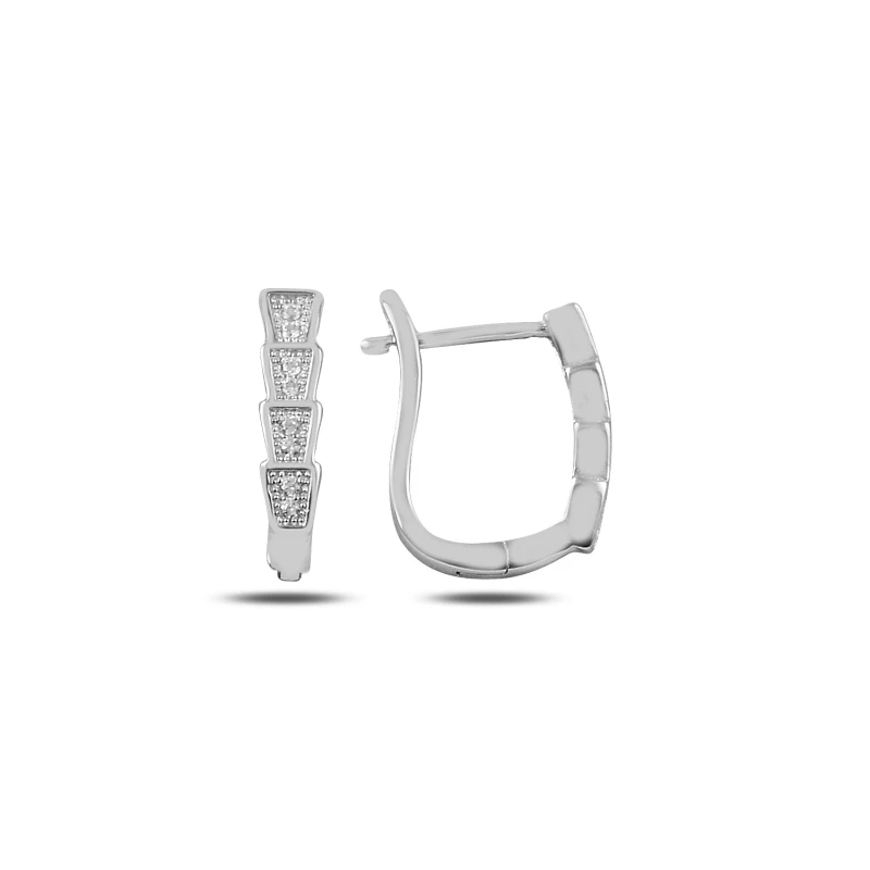 

Silver 925 Sterling Zircon Cubic Zirconia J Earrings