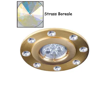 

Recessed metal gold satin rhinestone made whit swarovski boreale