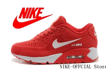 

Original Nike AIR MAX 90 Men's Running Shoes Sport Outdoor Mesh Breathable Sneakers Athletic Designer Footwear red blue