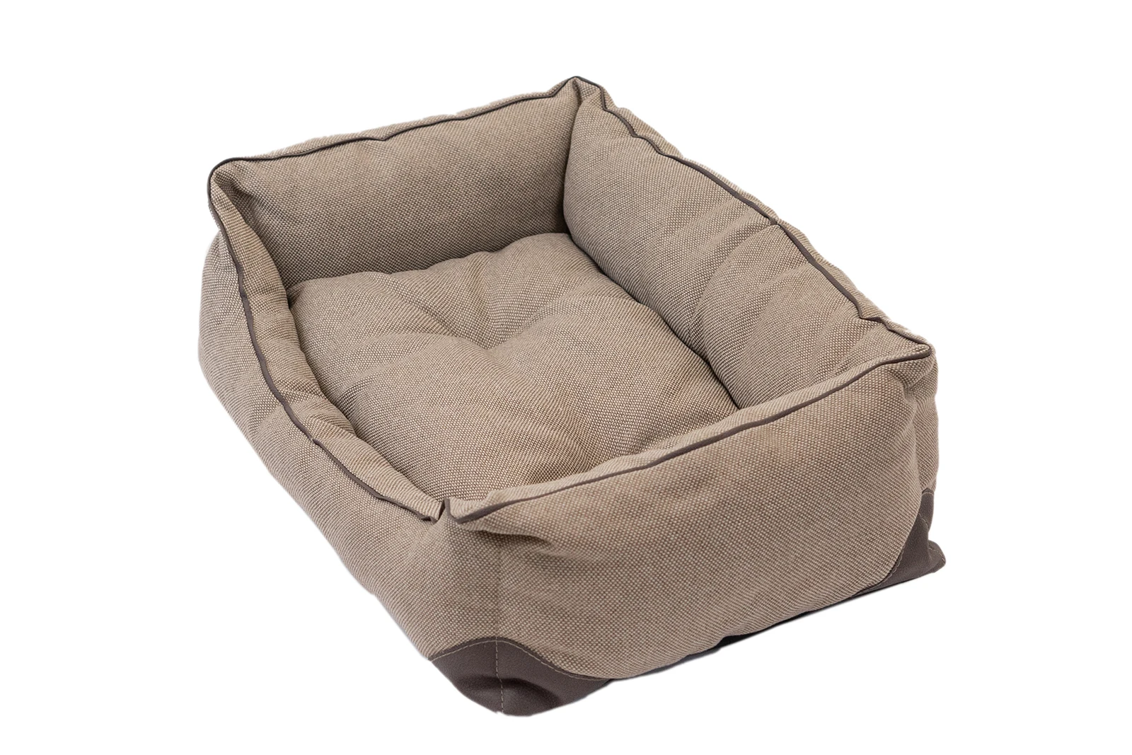 Лежанка прямоугольная с подушкой и окантовкой № 1 pettails fusion 55x40x18 см | Дом сад
