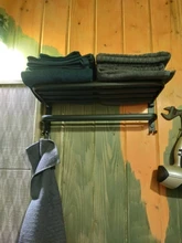 Towel-Holder Storage-Shelf Room-Accessories Shower Bathroom Black Wall-Mounted Punch-Free