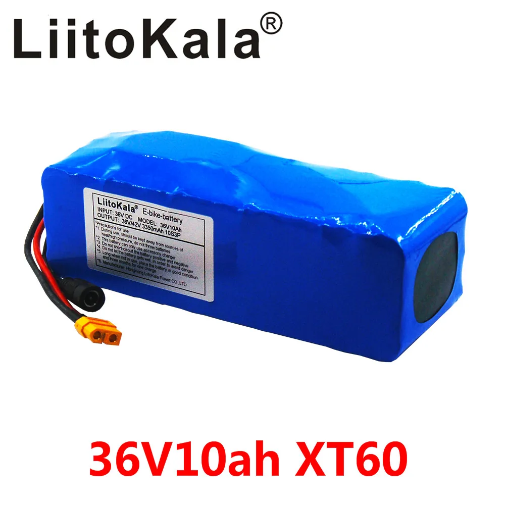 LiitoKala 36 В 10AH батарея для электровелосипеда Встроенная 20A литиевая батарея BMS упаковка 36 вольт батарея для электровелосипеда XT60 вилка