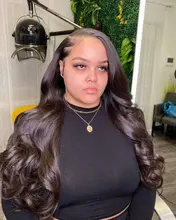 Tinashe-Peluca de cabello humano ondulado con encaje Frontal, peluca de cabello humano brasileño con cierre de 4x4 6x6, densidad del 250, 28 y 30 pulgadas