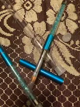 Pluma de pincel para arte de uñas, Diamante de imitación, mango de Metal acrílico, polvo de tallado, Gel líquido para salón de belleza, pinceles con tapa