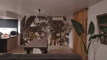 Custom Wallpaper Hand-Painted Home-Decoration Forest-Background Leaves-Flowers Animals