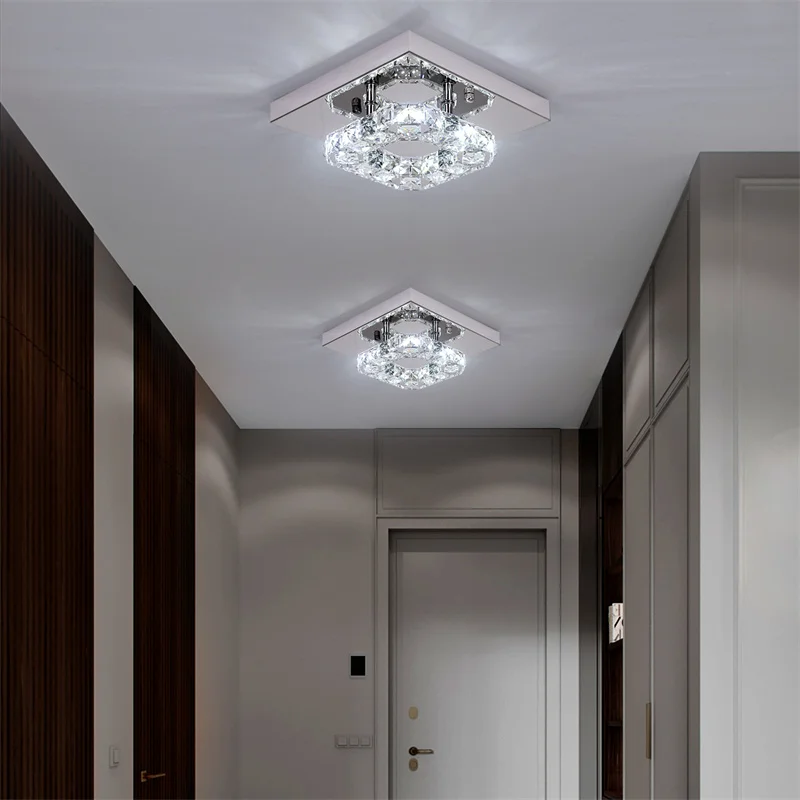 Modern Indoor K9 Crystal Led Chandelier Light Bedroom Corrido Ceiling Lamp Living Dining Room Hotel Decor Pendant Fixture Lumina