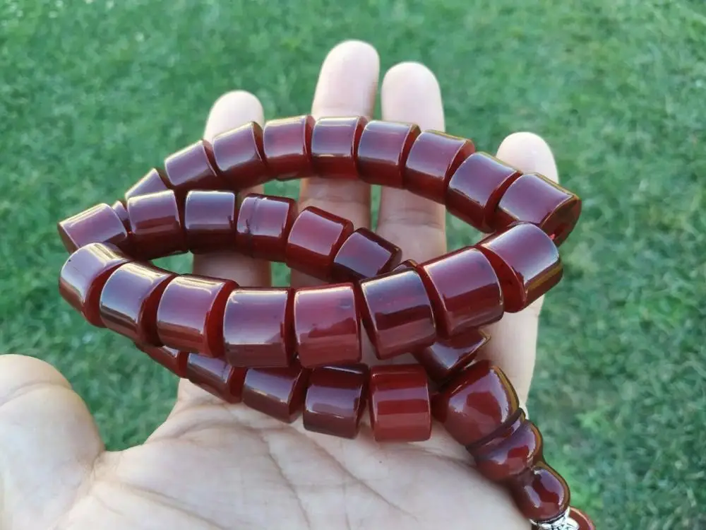 Tasbih оттоманка ффуран немецкий Вишневый Янтарный сандаловый Розарий Misbaha Prayerbeads |