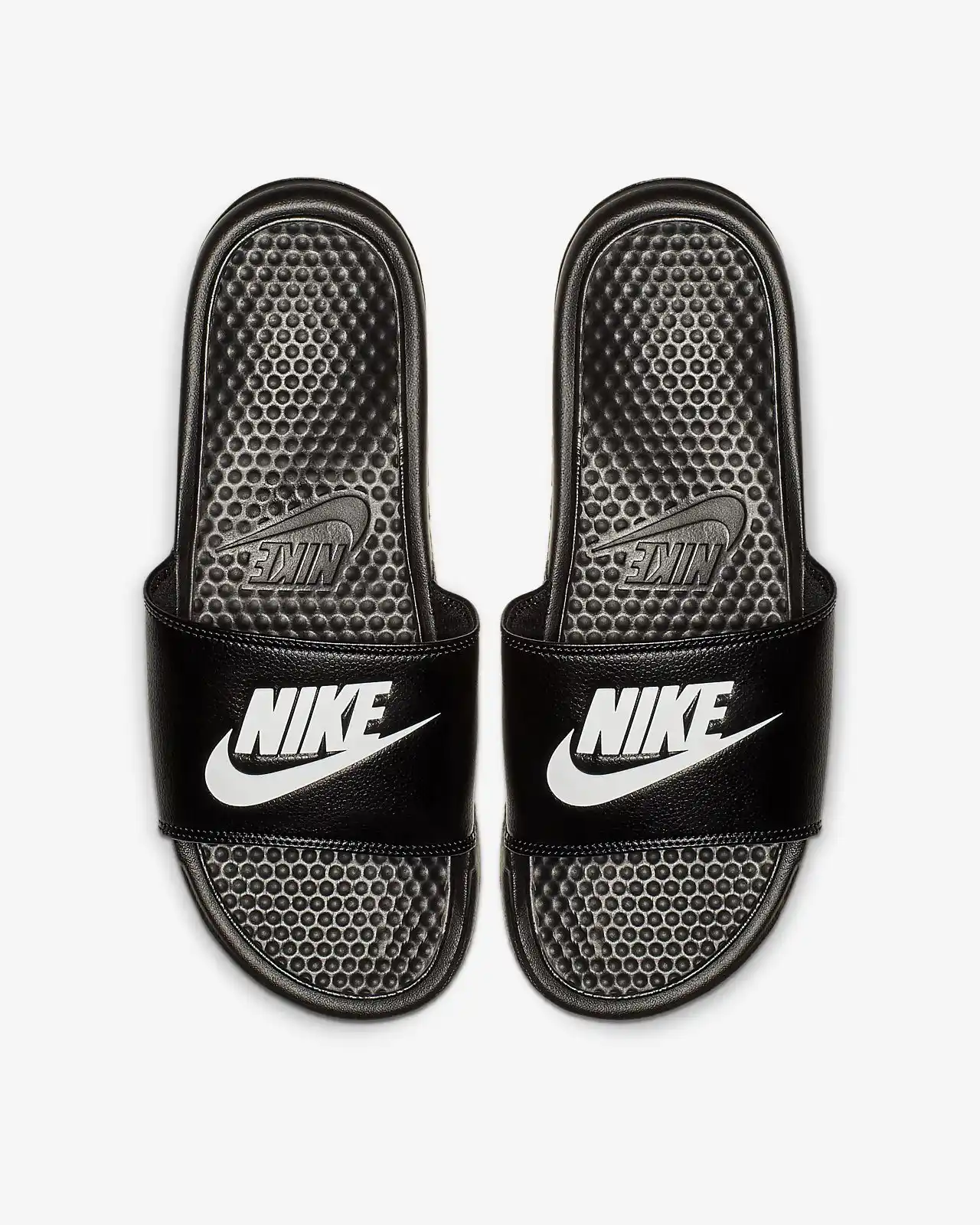 nike slipper black and white