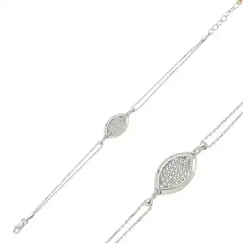 

KUTAYDAN 925 Sterling Silver White Cubic Zirconia Women Bracelet