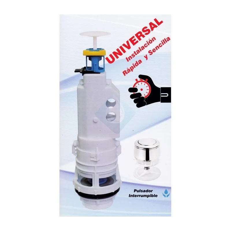 Mecanismo De Descarga Interrumpible Universal Para WC Con Kit Fijaci n 