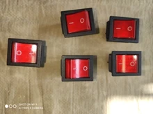4-Pin Toggle-Switches Light KCD4-20 2-Position 16A/250V On/Off 5pcs 35x25.5x10mm Red