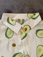 Camisa con estampado de aguacate para hombre, ropa informal Hawaiana de manga corta con cuello vuelto para playa, verano, 2020