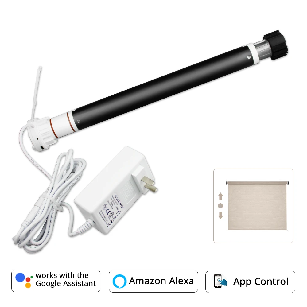 

Zemisamrt WiFi Roller Motor for 37mm Tube Alexa Google Home Control Limit set in the APP