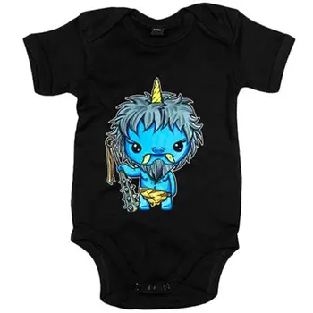 

Baby bodysuit Chibi Kawaii Oni Blue Leather parody of the Yokai Japanese Nikochan