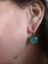 Drop-Earrings Flower Vintage Jewelry Geometric-Pattern Boho Boucles Bohemia Women FSUNION