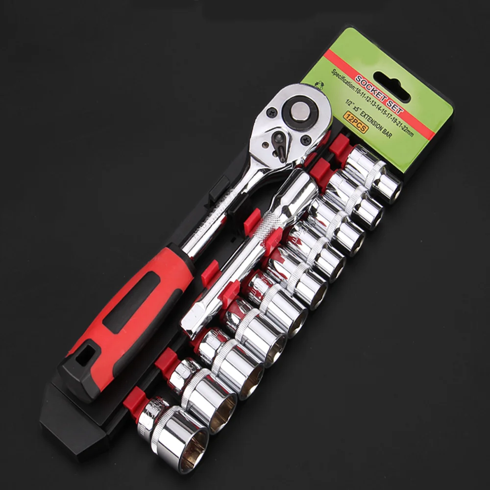 

SATAGOOD Tools Socket Set 1/2 "12 Pieces Tool Tool Set Key Set Auto Repair Tool Hand Tool Auto Tool Car Tool Set Auto Tool