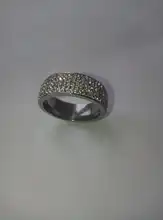 Chanfar 5 filas de cristal anillo de acero inoxidable de las mujeres elegante dedo lleno de amor Anillos de Compromiso de boda de los hombres