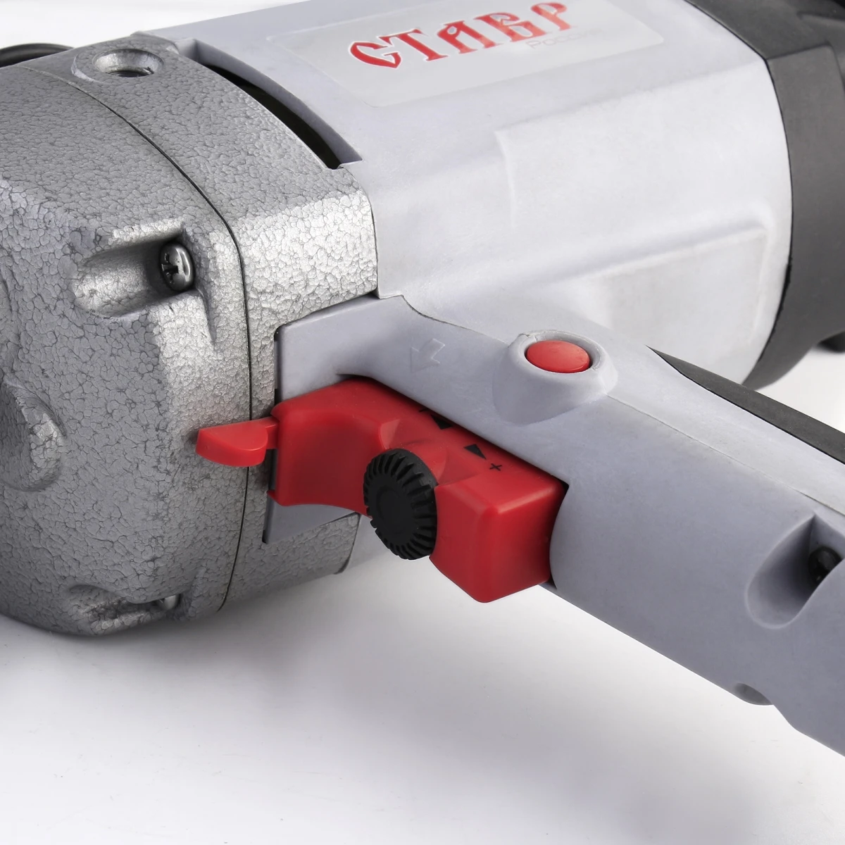 Дрель-Миксер Ставр ДМ-16/1100 (Многофункциональный инструмент, Возможность сверлить отверстия до 40мм и замешивать растворы, стальной корпус редуктора, 1100 Вт)