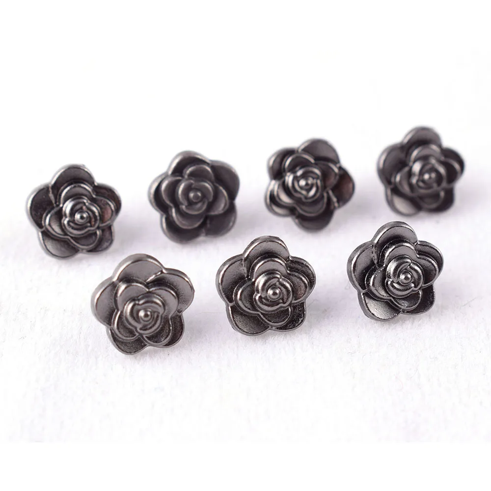Hibro Antique Brass Buttons for Sewing Button Bouquet DIY Children's Handmade Material Bag Hand Flower for Mother's Day, Size: One size, Black
