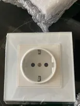 Interruptor táctil con Panel de cristal blanco, AC220V,1/2/3 entradas, 1 vía, para pared, EU/UK