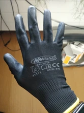 NMSafety-guantes de trabajo de alta calidad, 12 pares, PU, recubrimiento de Palma, Protector de seguridad