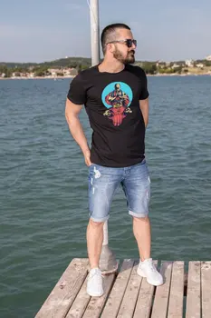 

Angemiel Wear Buddhist Figure Cotton Black Male T-Shirt