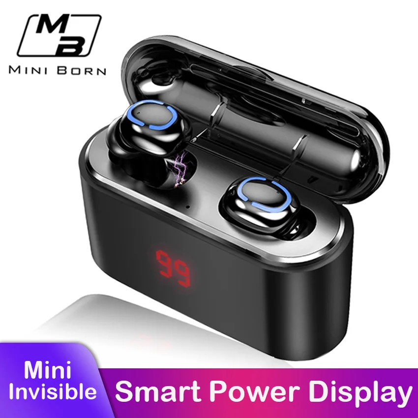 Наушники вкладыши Mini Born True Wireless Bluetooth 5 0 Спортивная стереогарнитура