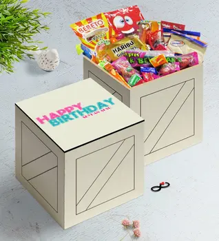 

Personalized Happy Birthday In Wooden Box Nostalgic Lezzetler Gift Seti-1