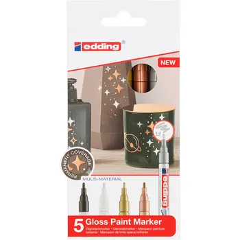 

A set of glossy lacquer markers. 1-2mm. 5 pieces. Metal color