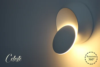 

Wall sconce Led wall light blue 5W white casing round warm white 3000K adjustable 360 degree SKU-7086