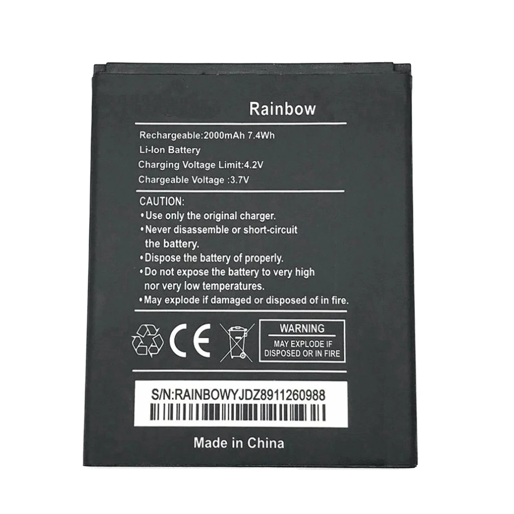 10 шт./партия резервная батарея 2000 мАч для смартфона Wiko Rainbow