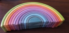 Juguetes de madera en 3D DIY para niños, arcoíris, bloques de construcción, apilador de gran tamaño, creativo, Montessori, juguetes educativos