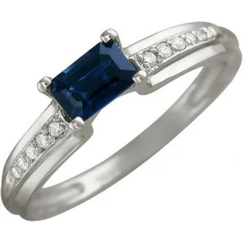 

Esthete ring with sapphire and diamonds in 750 White Gold